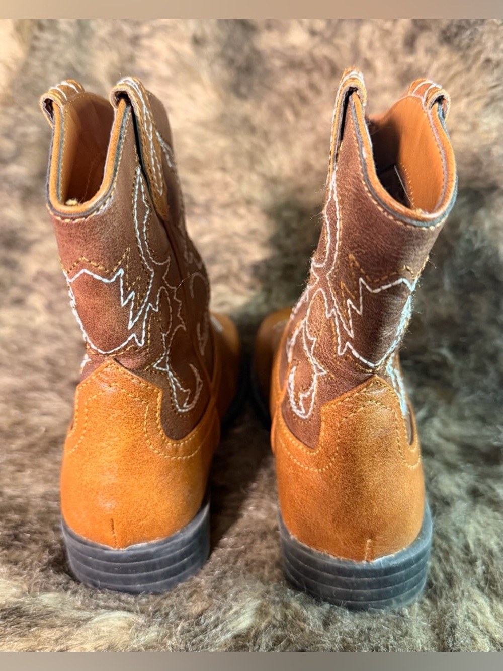 wonder nation Brown Kids Western Pull-On Boots - Picture 2 of 5